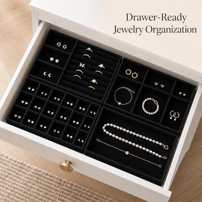 4 Pack Stackable Jewelry Organizer Tray Set - Image 3
