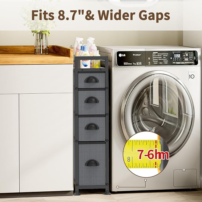 LASZOLA Narrow Cabinet Slim Storage Cart - Image 8