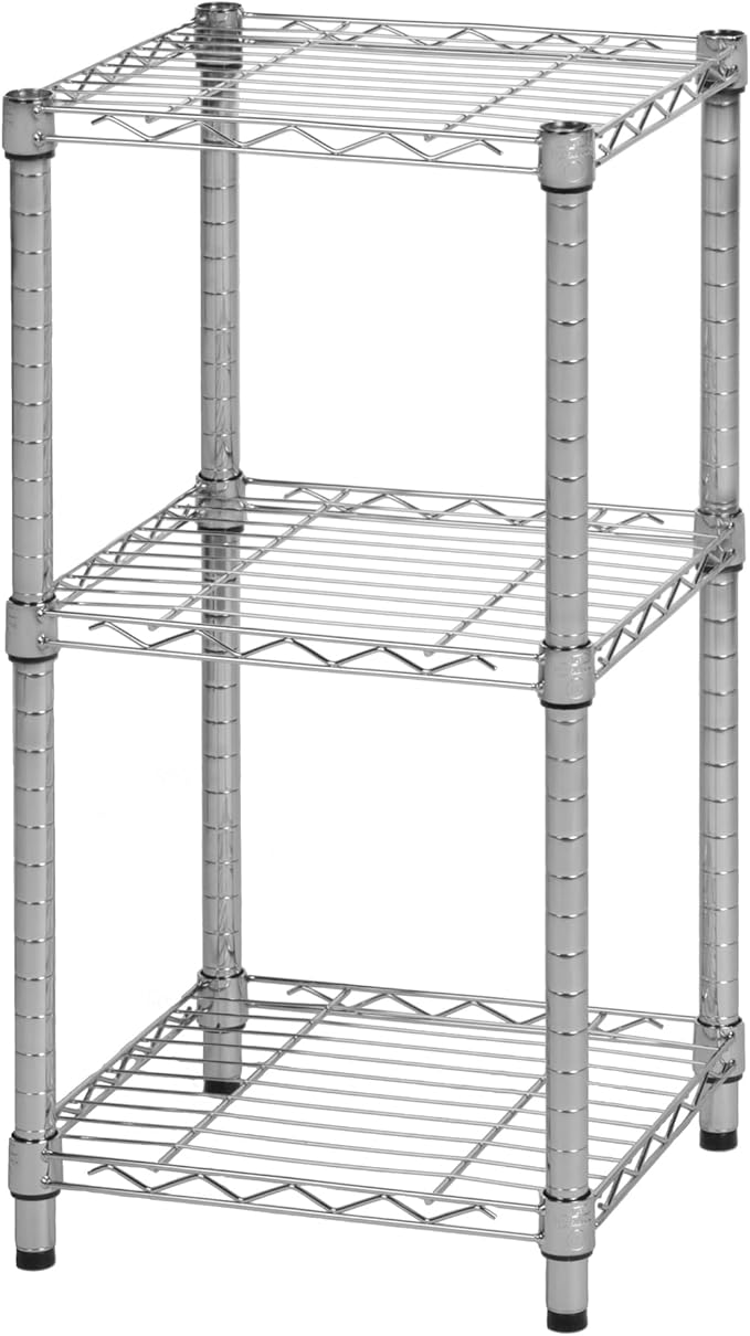 Honey-Can-Do 3-Tier Stackable Chrome Wire Shelf, 200 lb/Shelf - Image 4