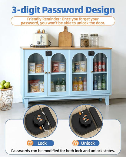 180 Degree Combination Cabinet Lock, Keyless 3 Digit Password Lock, Anti Pry - Image 6