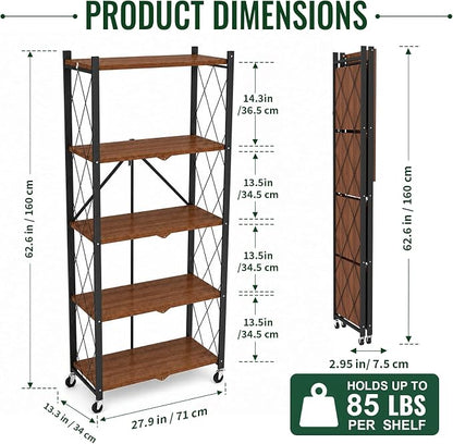 black leopard 5-Tier Foldable Shelf - Image 2