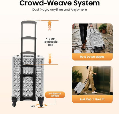 Rolling Makeup Train Case with Drawers, Portable Rolling Makeup Cart with Wheels - Image 5