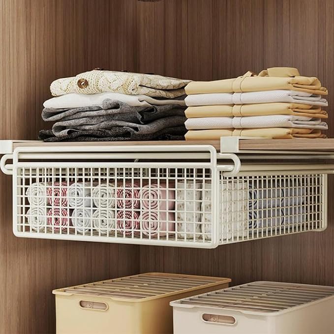 Hanging Cabinet Bin Drawer Multifunctional Under Shelf Storage Basket Bedroom - Image 4