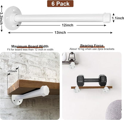 Pintuson 6 PCS Industrial Pipe Clothes Bar 12 Inch - Image 2