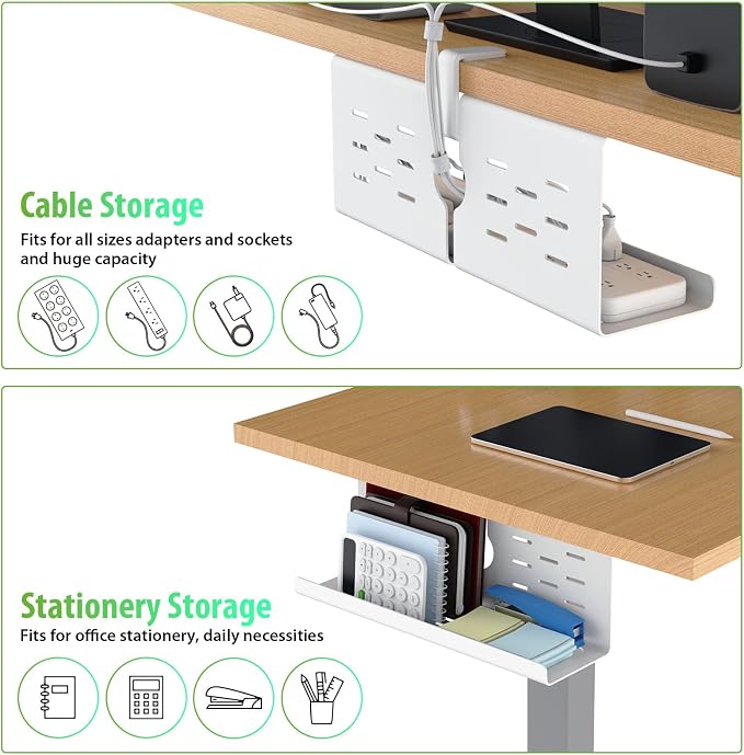 KEEGH 16" Under Desk Cable Management Tray, No Drill Clamp Mount, Extra Large - Image 4
