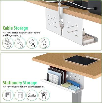 KEEGH 16" Under Desk Cable Management Tray, No Drill Clamp Mount, Extra Large - Image 4
