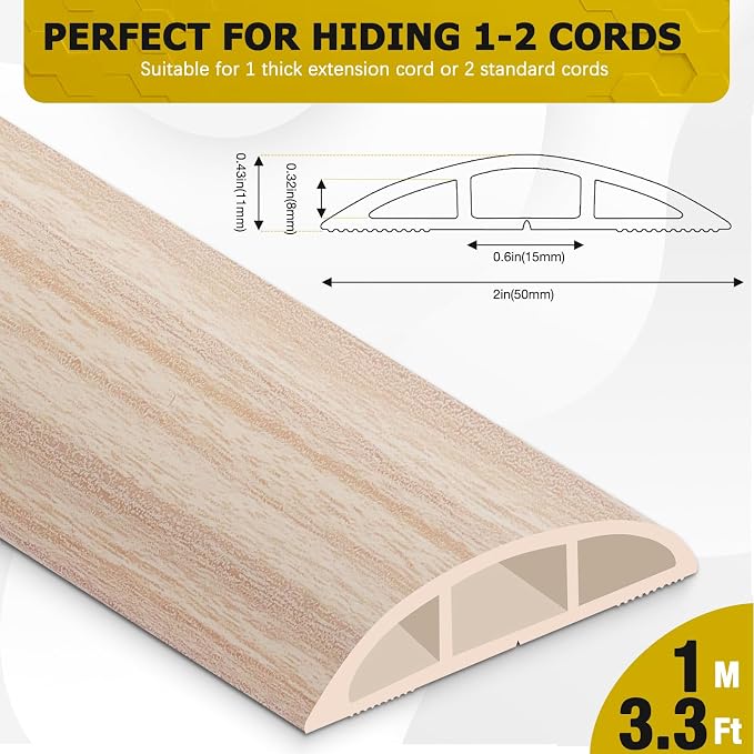 Floor Cord Cover 3.3FT Cord Covers - Image 2