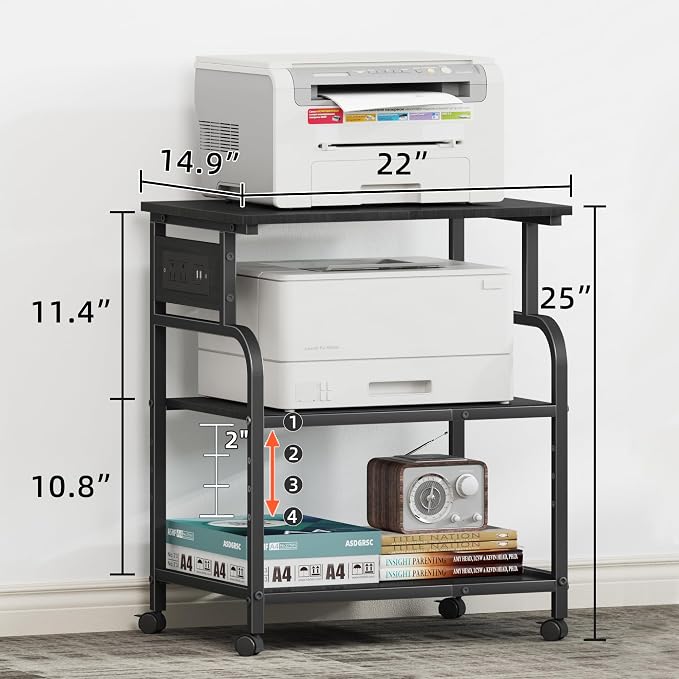 YAOHUOO 3 Tier Large Printer Stand - Image 7