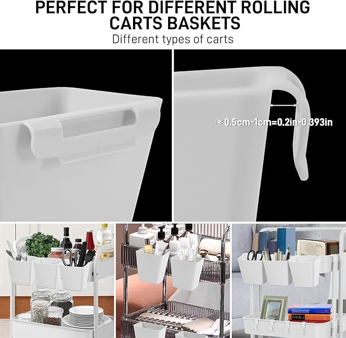 5 Pack Hanging Cup Holders, Space Saving Hanging Storage Basket Pencil Holder - Image 5