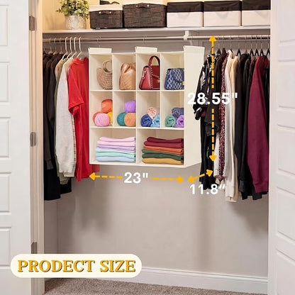 Ofiray-home 3 Tier Hanging Closet Organizer, 10 Compartments Sweater Organizer - Image 3