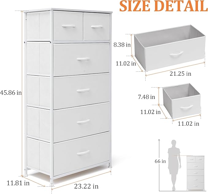 Tall Dresser for Bedroom, Fabric Storage Tower - Image 2