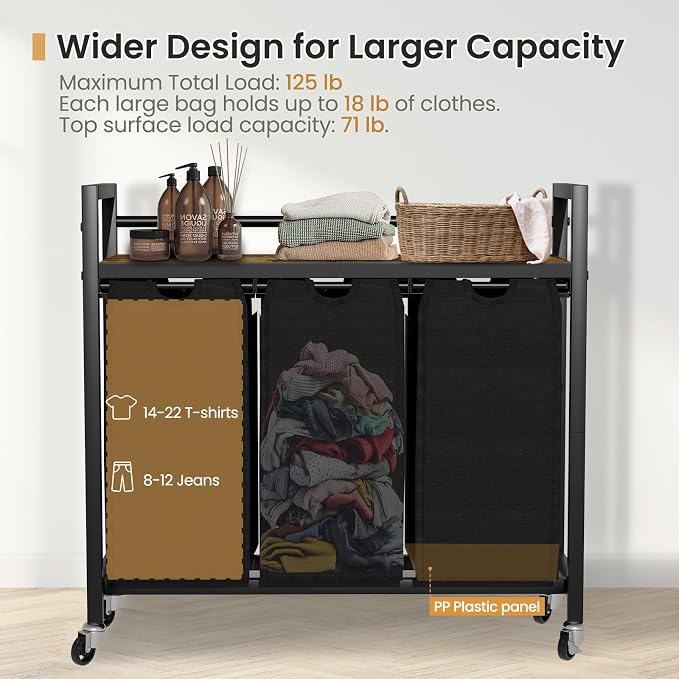 Laundry Hamper, Laundry Basket, Laundry Sorter - Image 3