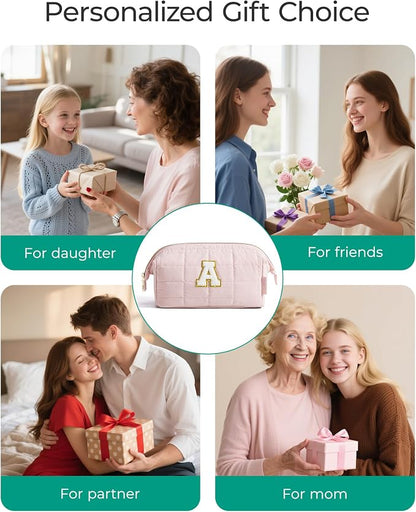 BAGSMART Birthday Gifts Personalized Initial Makeup Bag, Trendy Stuff Gifts - Image 2