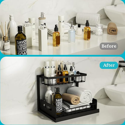 REALINN Under Sink Organizer, Pull Out Cabinet Storage 2 Tier Slide Out Sink - Image 4