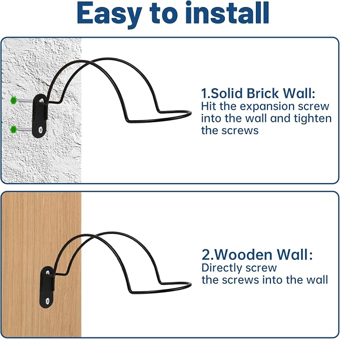 2 Pcs Helmet Rack Hanger Wall Mount Display, Helmet Holder Hooks Wall Mount - Image 4