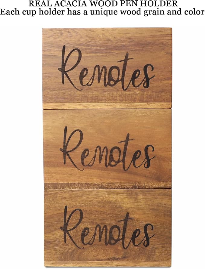 Acacia Wood TV Remote Holder, Caddy and Organizer - Image 6