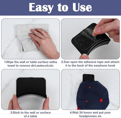 60pcs headphone hanger wall headphone hooks wall mounting hooks Adhesive Gaming - Image 7
