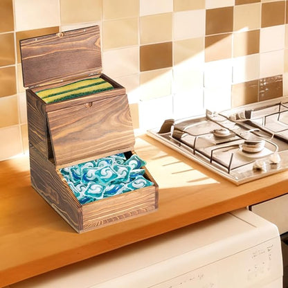 Wooden Laundry Dishwasher Pods Container, Storage - Image 6