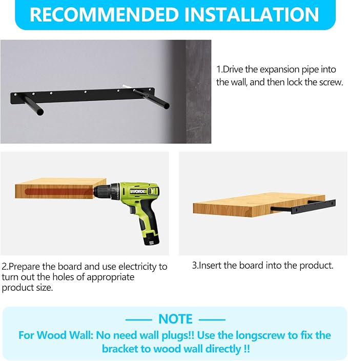 2pcs Floating Shelf Bracket, Solid Steel Support Rods, Wall Mounting Invisible - Image 7