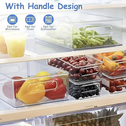 12 Pack Refrigerator Organizer Bins, 3 Sizes Stackable Clear Pantry Storage - Image 4