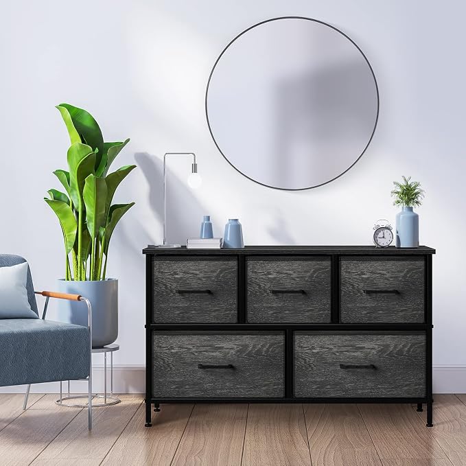 Sorbus Dresser with 5 Faux Wood Drawers - Image 6