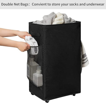 Chrislley 90L Rolling Laundry Basket Large Laundry Hamper - Image 3
