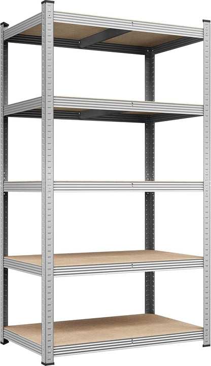 Yaheetech 5-Tier Heavy Duty Storage Shelves 35.5" W x 16" D x 71" H Silver | by Unknown