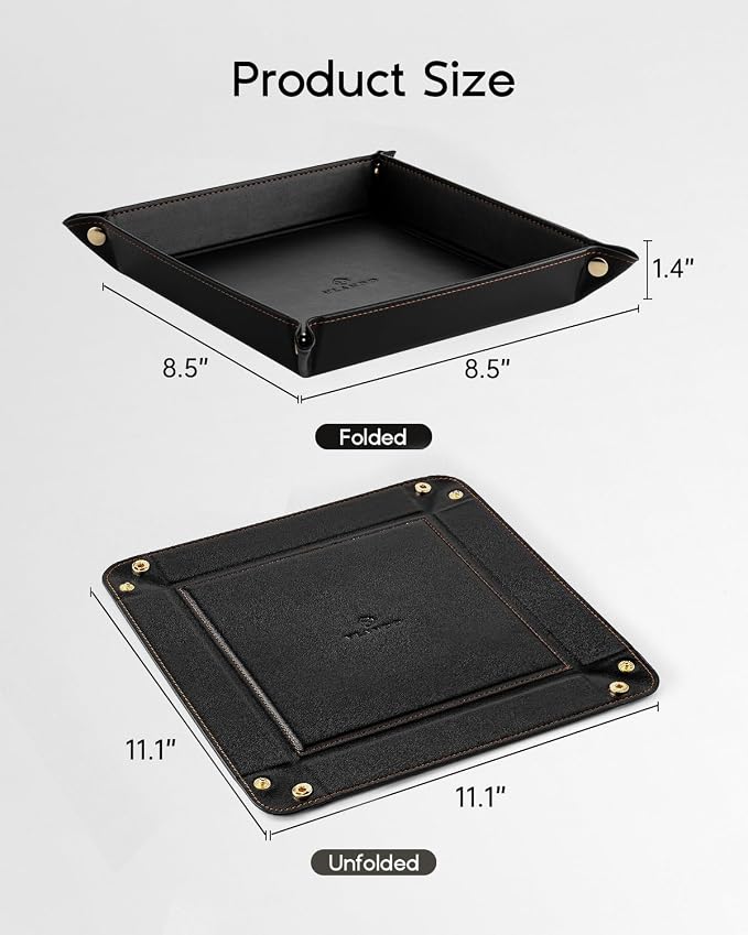 VLANDO Valet Tray Organizer, PU Leather Catchall Tray - Image 7