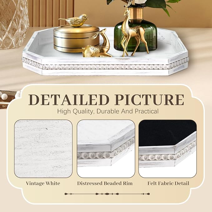 Wooden Decorative Tray, Rustic Serving Tray - Image 6