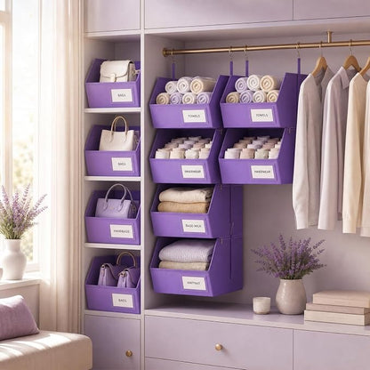 4-Tier Hanging Closet Organizer, Detachable Hanging Storage Shelves - Image 6