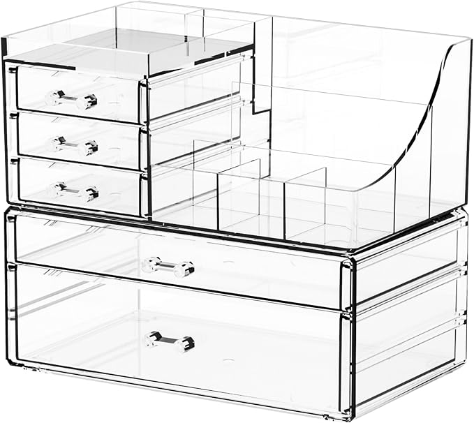 Yieach 2 Pack Clear Makeup Organizer Countertop by Yieach