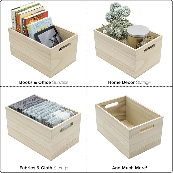 Sorbus Unfinished Wood Crates - Image 7