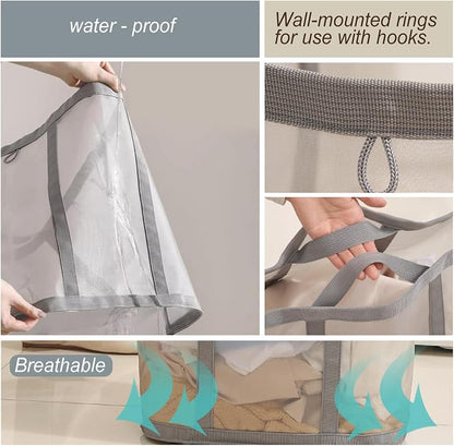 Mesh Bag with Handles, Collapsible Laundry Basket, Foldable Laundry Bag - Image 7