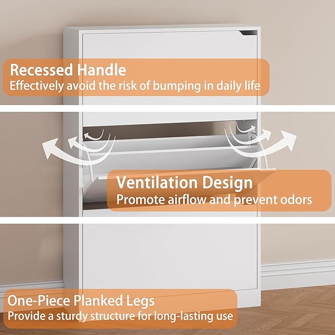 Shoe Storage Cabinet, Wood Shoe Organizer - Image 6