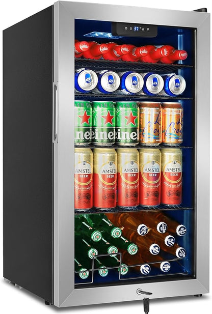 Beverage Refrigerator 126 Can, Mini Beverage Fridge Small Beverage Cooler by FoMup