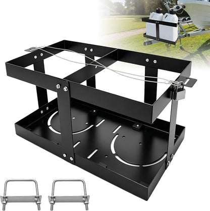 Fuel Jug Holder Gas Can Rack for Trailer, 5 Reinforced Supports Fits Two 5 by Unknown