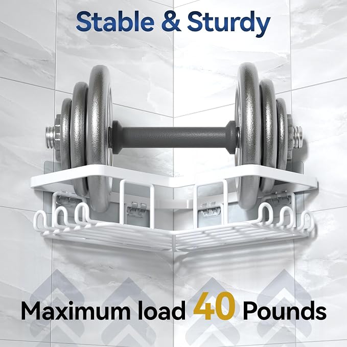 YASONIC Corner Adhesive Shower Caddy, - Image 2