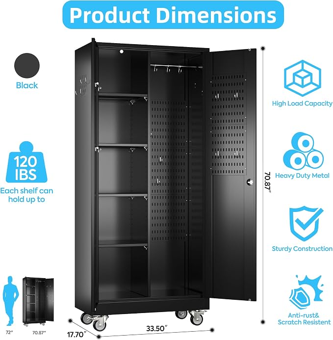 SUXXAN Broom Closet Storage Cabinet - Image 2