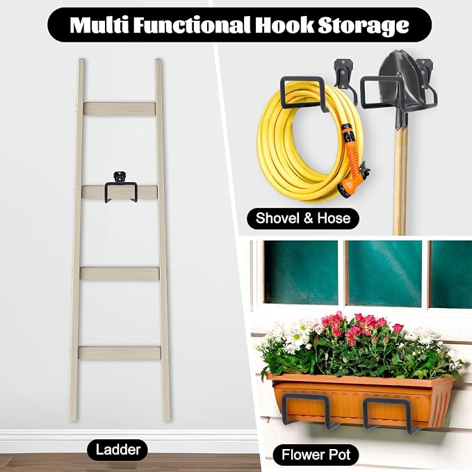 1 Pack Garden Hose Holder, Hose Reel Heavy Duty Hose Hanger, Wall Mounted Water - Image 4