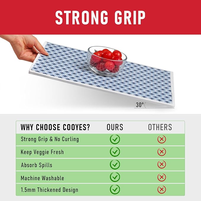 Cooyes 6 Pack Cloth Shelf Liners 17.7" × 36", Non-Slip Refrigerator Liners - Image 7