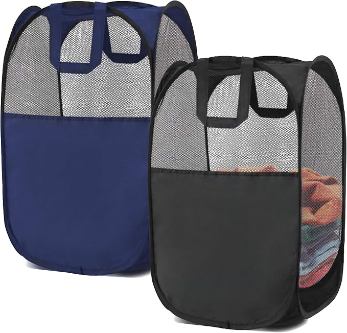 2 pop-up foldable mesh laundry baskets by Unknown