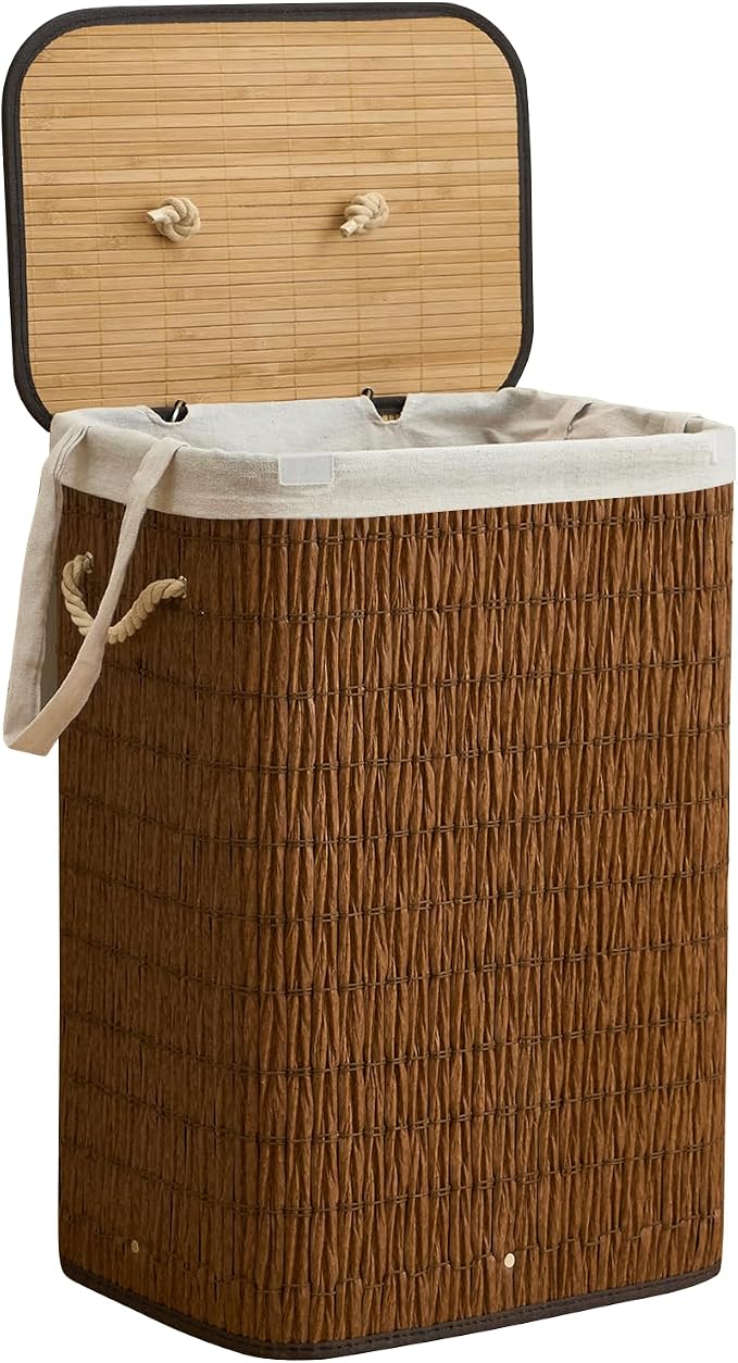 Laundry Hamper with Lid, 18.72 Gallons Laundry Basket with 2 Removable Liner by Hiagnete