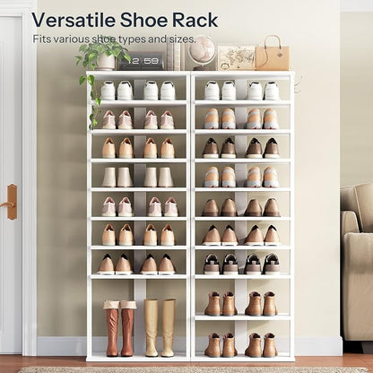 HOOBRO 10 Tiers Vertical Shoe Rack, Wooden Shoe Storage Organizer - Image 4