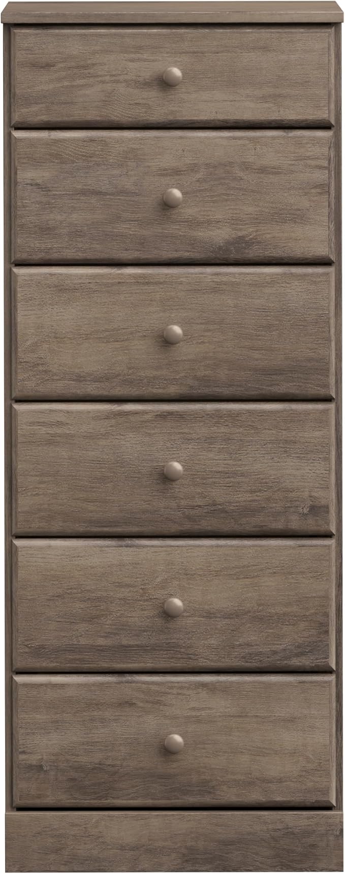 Prepac Astrid Tall Gray Dresser: 16.5"D x 19.75"W x 50"H, 6-Drawer Chest - Image 9