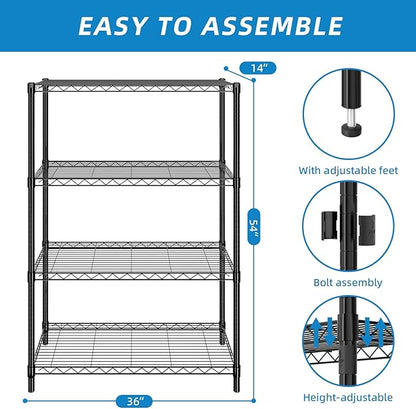 Guan River 4-Shelf Adjustable Metal Wire Shelving, Sturdy and Durable, Storage - Image 2