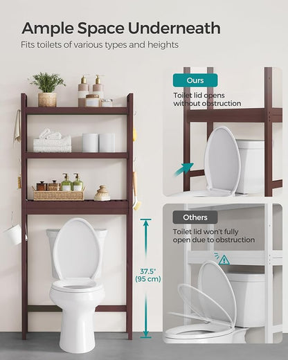 SONGMICS Over The Toilet Storage, 3-Tier Over Toilet Bathroom Organizer - Image 7