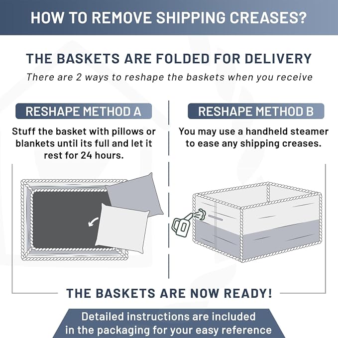 NaturalCozy Storage Baskets 16.8”x13”x7.6” Cotton Rope Woven Baskets - Image 6
