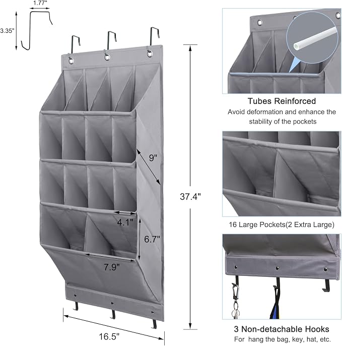 FENTEC 2 Pack Over the Door Shoe Organizer, Hanging Shoe Organizer Rack - Image 2