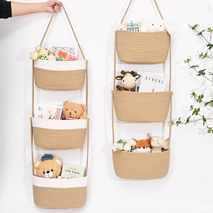 Hanging Basket, 3-Tier Woven Wall Basket - Image 7