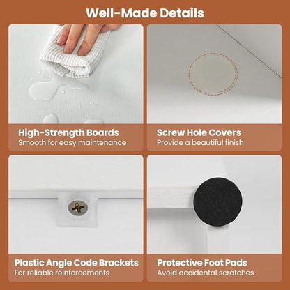 Giantex 4-Cube Bookcase, Stackable White Cube Storage Organizer w/Open Bookshelf - Image 6